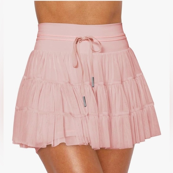 None Dresses & Skirts - NEW Pirouette Pink Ballerina Ruffle Tennis Mesh Mini Athletic Skirt Skort Small